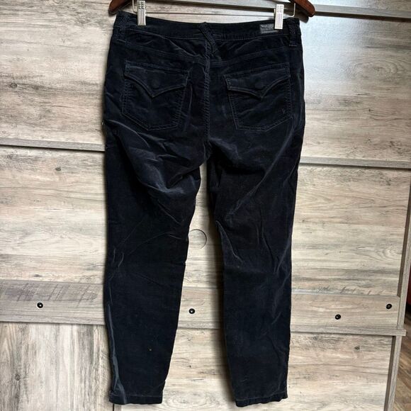 Joie Jeans Park Skinny Black Velvet Cargo Pants Boho Chic Classic Indie Artsy - Picture 4 of 16